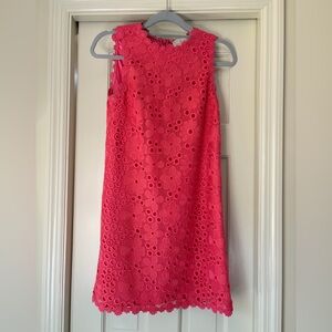 kate spade Pink Floral Eyelet Shift Mini Dress